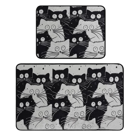 Fürdőszobaszőnyeg Szett (2 db) Fehér Cats