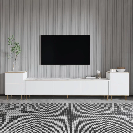 TV szekrény Imaj - Marble, White