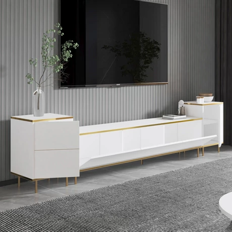 TV szekrény Imaj - White, Gold