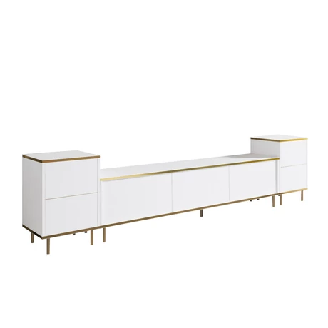 TV szekrény Imaj - White, Gold
