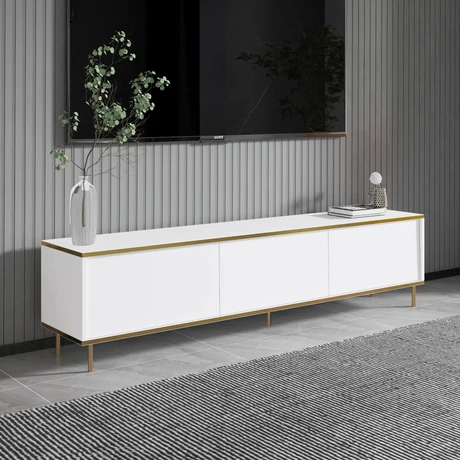 TV szekrény Imaj - White, Gold