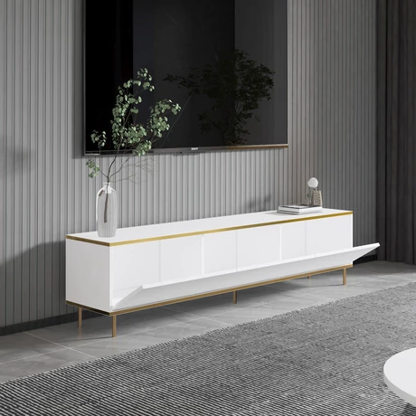 TV szekrény Imaj - White, Gold