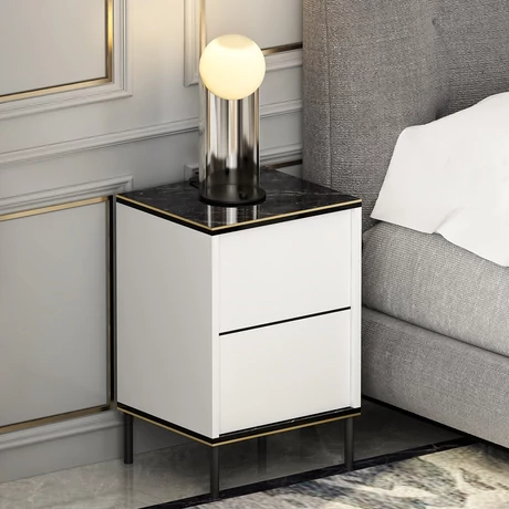 Éjjeliszekrény Imaj - White, Marble