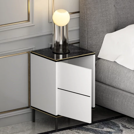 Éjjeliszekrény Imaj - White, Marble