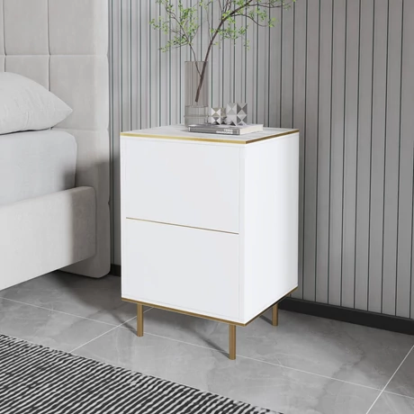 Éjjeliszekrény Imaj - Marble, White