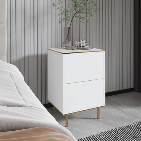 Éjjeliszekrény Imaj - Marble, White