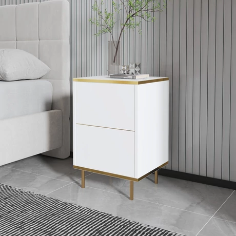 Éjjeliszekrény Imaj - White, Gold