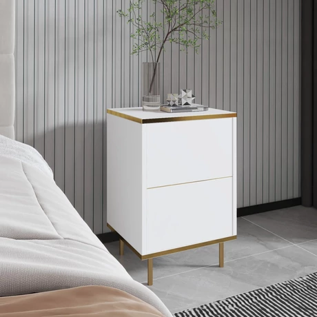 Éjjeliszekrény Imaj - White, Gold