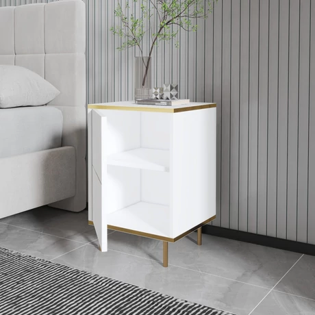 Éjjeliszekrény Imaj - White, Gold