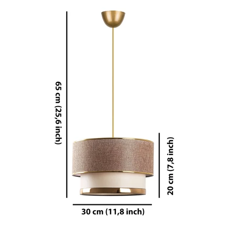 Függőlámpa, Cake - Beige, Arany