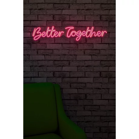 Műanyag LED-es fali dekoráció, Better Together - Pink