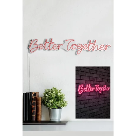 Műanyag LED-es fali dekoráció, Better Together - Pink