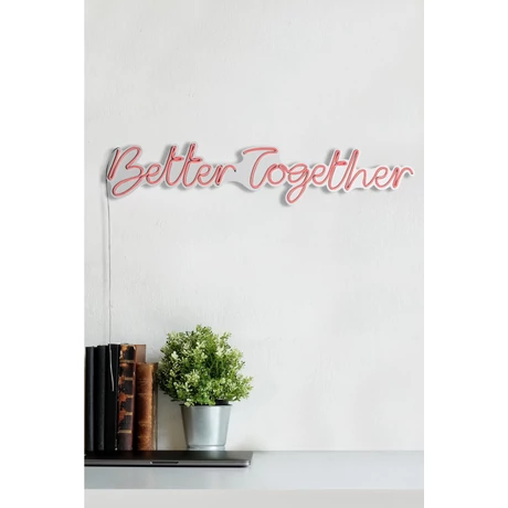 Műanyag LED-es fali dekoráció, Better Together - Pink