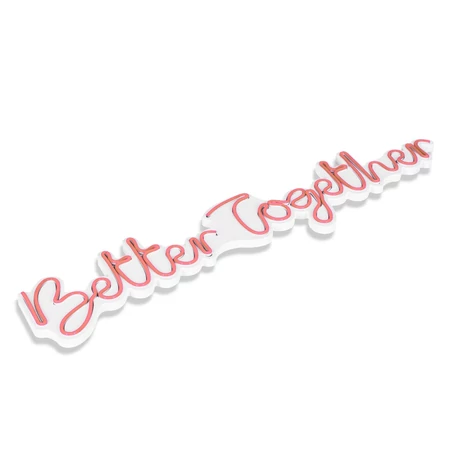 Műanyag LED-es fali dekoráció, Better Together - Pink