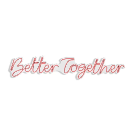 Műanyag LED-es fali dekoráció, Better Together - Pink