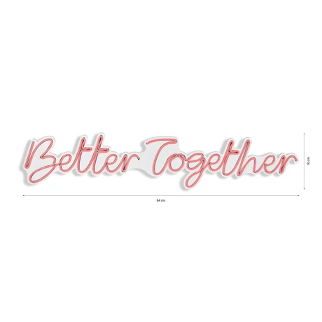 Műanyag LED-es fali dekoráció, Better Together - Pink