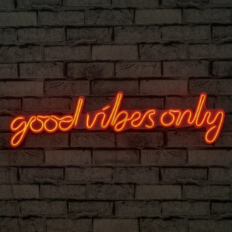 Műanyag LED-es fali dekoráció, Good Vibes Only - Red
