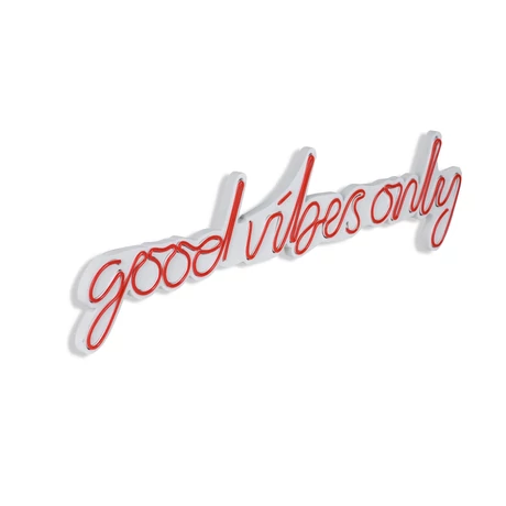 Műanyag LED-es fali dekoráció, Good Vibes Only - Red