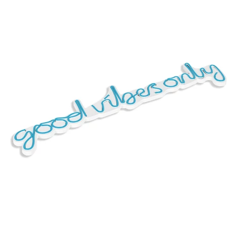 Műanyag LED-es fali dekoráció, Good Vibes Only - Blue