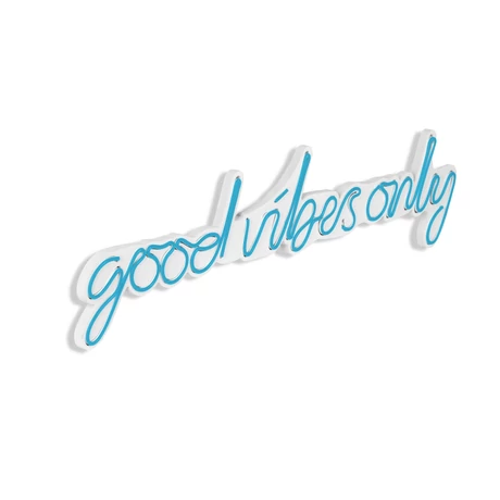 Műanyag LED-es fali dekoráció, Good Vibes Only - Blue