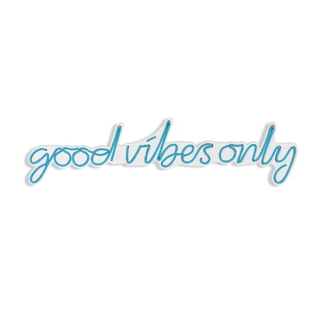 Műanyag LED-es fali dekoráció, Good Vibes Only - Blue