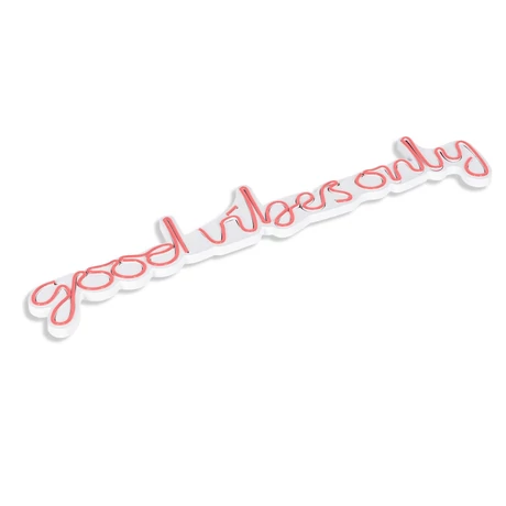 Műanyag LED-es fali dekoráció, Good Vibes Only - Pink