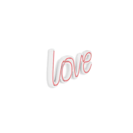 Műanyag LED-es fali dekoráció, Love - Pink