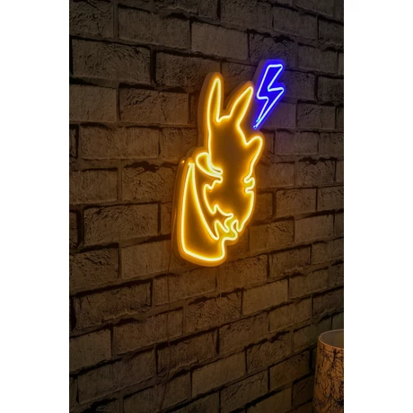 Műanyag LED-es fali dekoráció, Pikachu - Sárga Blue