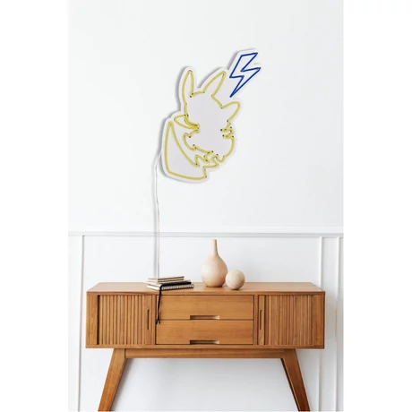 Műanyag LED-es fali dekoráció, Pikachu - Sárga Blue