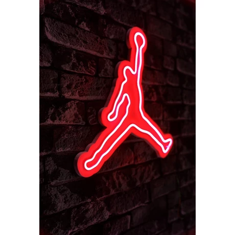 Műanyag LED-es fali dekoráció, Basketball - Red