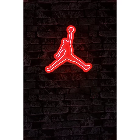 Műanyag LED-es fali dekoráció, Basketball - Red