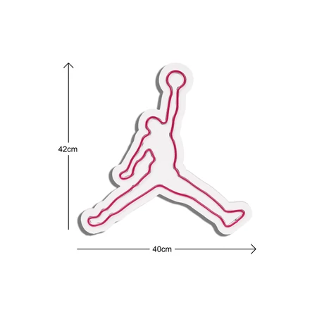 Műanyag LED-es fali dekoráció, Basketball - Red