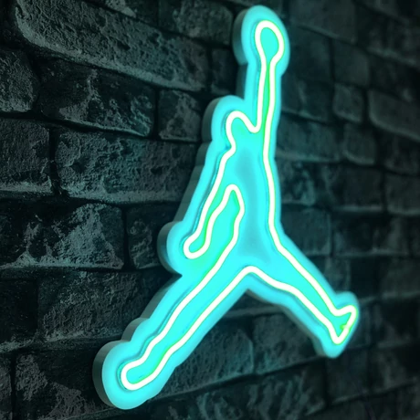 Műanyag LED-es fali dekoráció, Basketball - Blue