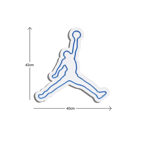 Műanyag LED-es fali dekoráció, Basketball - Blue