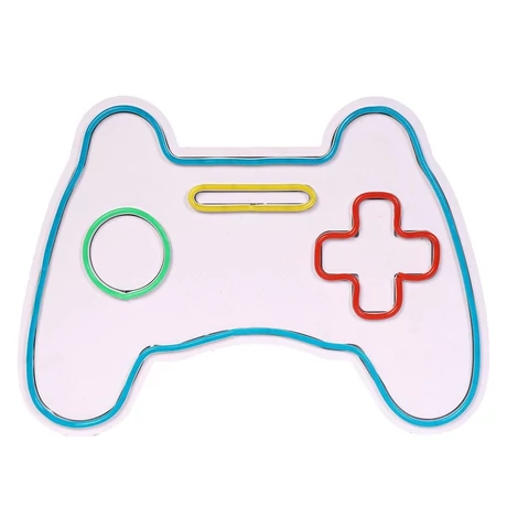 Műanyag LED-es fali dekoráció, Play Station Gaming Controller - Blue