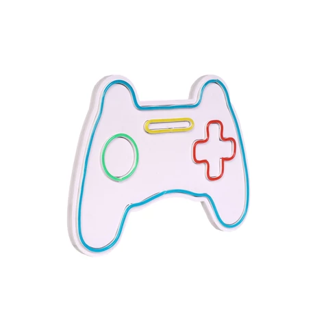 Műanyag LED-es fali dekoráció, Play Station Gaming Controller - Blue