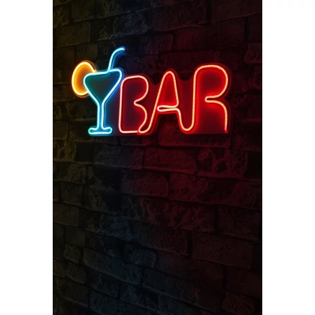Műanyag LED-es fali dekoráció, Bar - Multicolor
