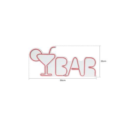 Műanyag LED-es fali dekoráció, Bar - Multicolor