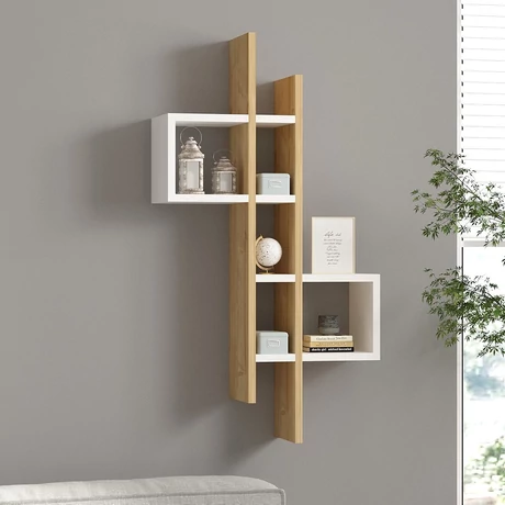 Fali polc Emse - Sapphire Oak, White