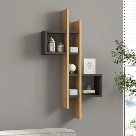 Fali polc Emse - Sapphire Oak, Anthracite