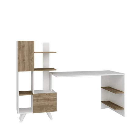 Íróasztal Alis - White, Walnut