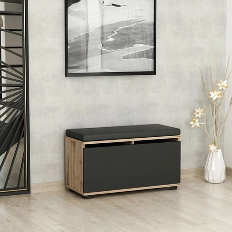 Cipőtároló Drago - Walnut, Black