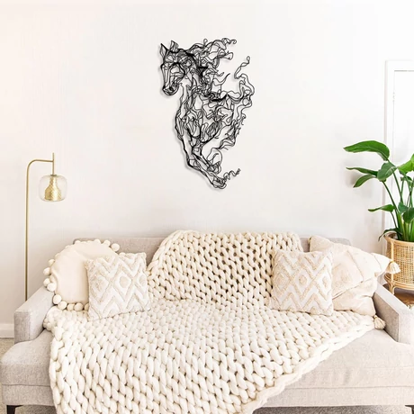 Fém fali dekoráció, Metal Horse Line Art - APT724