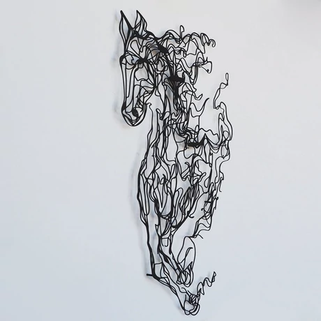Fém fali dekoráció, Metal Horse Line Art - APT724