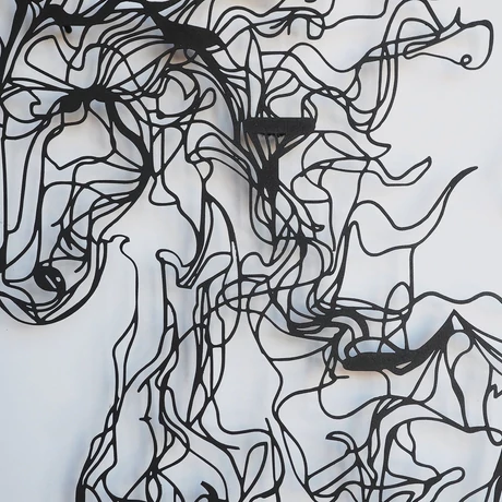 Fém fali dekoráció, Metal Horse Line Art - APT724