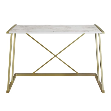 Íróasztal Anemon - White, Gold