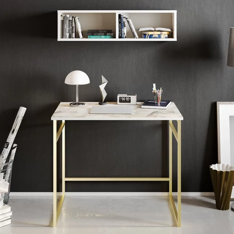 Íróasztal Gama - White, Gold