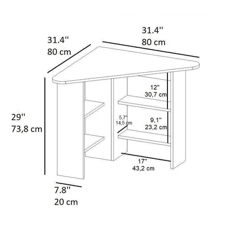 Íróasztal Corner - Fehér