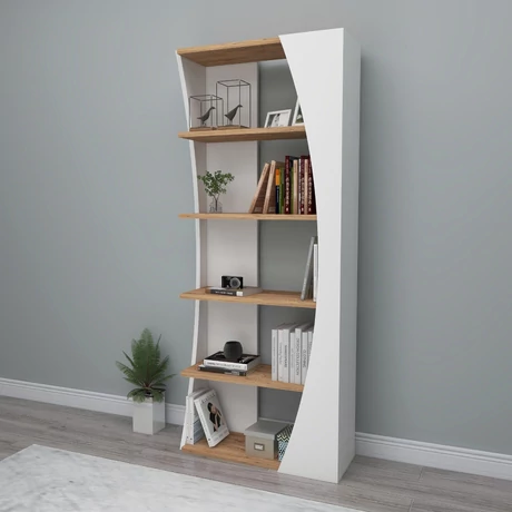 könyvespolc Selge - Atlantic Pine, White