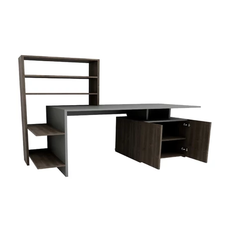 Íróasztal Melis - Walnut, Anthracite
